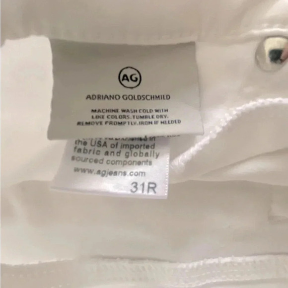 AG Adriano Goldschmied‎ Prima Cigarette Mid Rise Jeans Women’s 31R White EUC - Picture 7 of 12